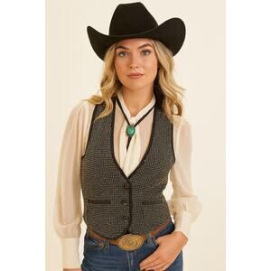 Vintage stooshy 90s black and white checked vest feminine masculine size M